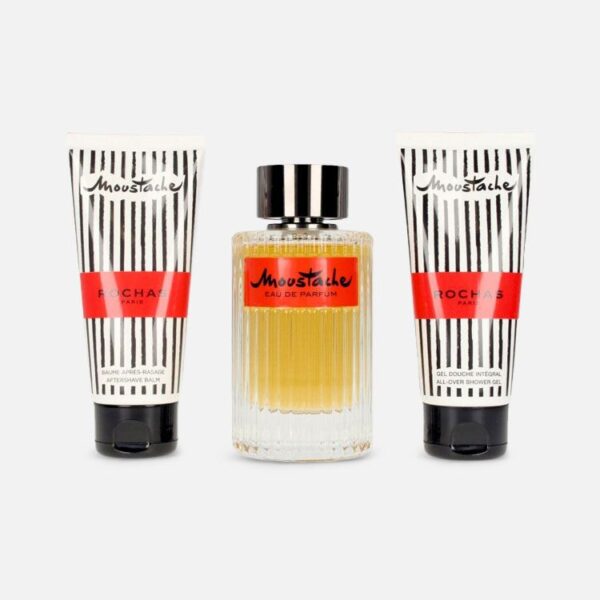 ROCHAS MOUSTACHE EDP GIFT SET (125ML PERFUME + 100ML SHOWER GEL + 100ML AFTERSHAVE BALM) - Image 2