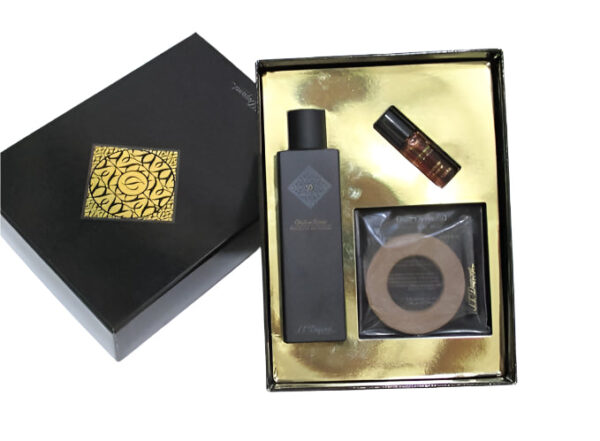 S.T. Dupont Oud et Rose Eau de Parfum Gift Set – 100ml Perfume + 10ml Body Oil + 1.2ml Spray + Ceramic Perfume Diffuser